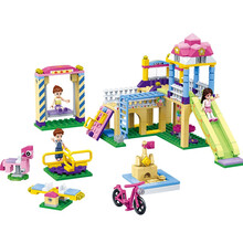 古迪(GUDI)积木 女孩玩具生日礼物积木立体拼插玩具拼装公主系列摩登女孩生日礼物6-7-8-14岁疯狂游乐场9604