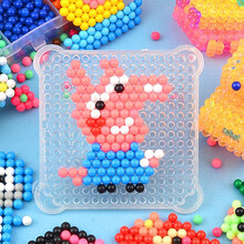 水雾魔法珠儿童益智diy手工制作材料喷水粘珠创意粘贴类拼豆玩具RM 24色约2400粒【特色配件包】