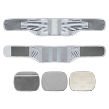 康如源夏季透气护腰带薄款腰椎间盘突出腰肌劳损医用夏天腰围腰部疼男女 灰色四季款低腰【15厘米】 L