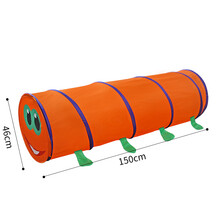 彩虹隧道 儿童阳光室内爬行彩虹隧道帐篷感统钻山洞训练幼儿园宝宝玩具爬筒 桔色毛毛虫通道