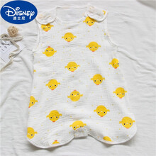【上新】迪士尼0-6岁睡袋婴儿春秋宝宝儿童男童防踢被防惊跳纯棉纱布夏季薄款四季通用 小黄鸡(前4后2) L码(建议身高70-100cm)