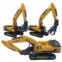 创育儿童钻地玩具破碎机玩具车钻地机抓木机碎石车修路车男孩工程车模型 德立信-工程车三大件