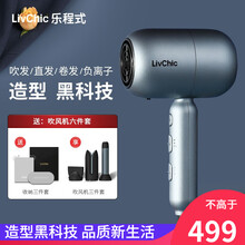 乐程式电吹风机家用酒店负离子不伤发2000W大功率大风力多功能风筒冷热风循环低噪设计孕妇儿童可用 雪银灰