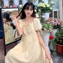 小兀 孕妇装夏装孕妇裙夏季夏天外穿孕妇连衣裙宽松大码孕妇裙子孕妈装 黄色 M