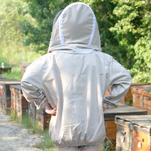 蜜蜂蜂服半身透气棉布护衣服全套加厚蛰带帽子养峰 连体太空蜂服XL码(170-177cm  80公斤