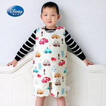 迪士尼Disney儿童背心睡袋小汽车3-5岁宝宝女童男童分腿肚兜半背4春秋薄款护肚小孩子夏天穿的 小汽车 110码(前后夹棉)