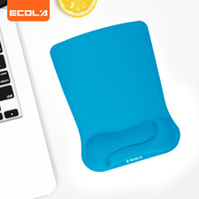 宜客莱（ECOLA）人体工学护腕鼠标垫 超大特厚记忆棉游戏专用手托商务办公桌垫 湖蓝Ez2BL