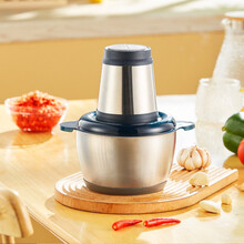 新飞（Frestec）绞肉机 家用绞馅机 碎肉机 多功能电动搅肉搅拌辅食打肉饺子肉馅蒜蓉机不锈钢 2L【钢杯】