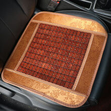 汽车坐垫单片夏季通风冰垫凉垫四季通用汽车坐垫夏季凉垫竹片单片后排透气小车座垫夏天车用冰丝麻将凉席 宽边防滑款 咖啡色 单座一片  45*45cm