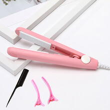 戴风 小夹板女麦穗玉米烫电夹板蓬松垫发根玉米须烫头发器卷发棒迷你 粉色三件套