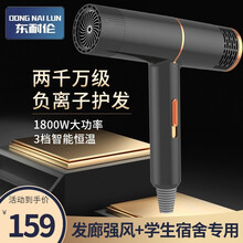 东耐伦电吹风机家用负离子大功率1800W冷热风专业发廊级理发店家用恒温三挡调节大风力 钻石黑