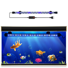 陌牛 鱼缸灯LED灯防水照明灯水草灯草缸增艳灯高亮度观赏鱼鹦鹉鱼照明鱼缸造景水族灯 48cm 10w 蓝白(带开关)