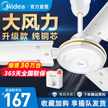 美的（Midea）吊扇48/56吋家用客厅餐厅电风扇 轻音铁叶大风力循环宿舍工厂楼顶扇吊式电扇 FC140-BA