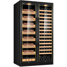 茄龙（CIGARLOONG）CL-180WM1双门雪茄柜红酒柜智能恒温恒湿西班牙雪松木层架不锈钢 雪松木雪茄红酒满配款黑钛金