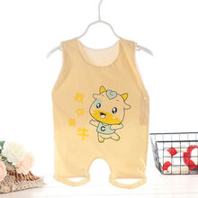 唯坤婴儿肚兜纯棉薄款连腿男女宝宝小孩儿童护肚围半背兜兜衣夏装新款 荧光黄 黄色数你半背肚兜 大码适合1-2岁