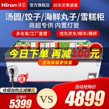 【京东/顺丰入户】海容冰柜卧式商用 玻璃门展示冷冻冷柜雪糕柜海鲜柜超市组合岛柜（-23℃超低温柜） 600升一级节能带灯 SD-600E