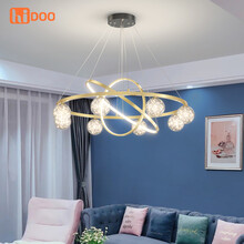 凯都 吊灯客厅灯满天星吊灯led灯具套餐三室两厅水晶灯魔豆分子灯北欧轻奢现代简约餐吊灯卧室灯全屋灯饰 满天星吊灯-无极调光-8头-直径100cm