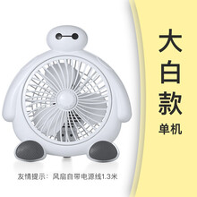 CYKE 电风扇桌面卡通可爱小风扇迷你学生宿舍办公室寝室床上台式电扇转页扇 大白（1.3米线）