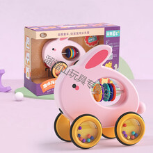 宝宝拉绳牵引拖拉学步萌兔可爱有趣的拉线动物车学步神器早教儿童女孩男孩玩具六一儿童节礼物 哈皮萌兔【礼盒装】