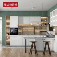 金牌厨柜（GoldenHome）定做橱柜现代简约风格石英石台面整体厨房装修柜门橱柜定制金牌橱柜 预付金