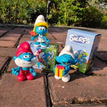 袋装蓝精灵蓝爸爸蓝妹妹公仔玩偶模型玩具大号动漫周边 3款中号盲盒(可当汽车)