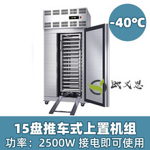 商用速冻机小型低温急速冻冷柜海参饺子柜包子沁涞零下45度速冻柜冰箱 15盘 推车式 上置机组