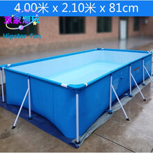 儿童气垫游泳池超大型成人支架游泳池儿童家用家庭免充气戏水池大小孩加厚户外池 蓝白款400*211*81cm(标配)