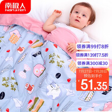 南极人(Nanjiren) 婴儿被子可水洗儿童空调被毛毯子幼儿园被子夏凉被单人被芯120*150cm蓝色