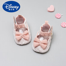 迪士尼(Disney）小萌宝舒适学步夏季婴儿鞋子 婴幼儿夏宝宝软底学步公主不掉鞋6个月成品鞋袜布鞋 浅口夏款-蕾丝绣花镂空公主鞋 内长约13cm(一般适合10~14个月左右
