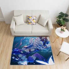 来图定制动漫地毯客厅沙发茶几儿童卧室家用地毯吸水防滑厨房天媺 月色真美 80*120cm【床边垫】
