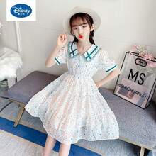 ℘ 迪士尼同款旗舰官方店毕买童装女童连衣裙夏装2021新款儿童4夏季薄款6公主裙10岁女孩雪纺裙子潮 绿色 110cm