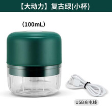 酷迪熊（kudixiong）迷你家用绞肉机打蒜沫辣椒绞肉无线电动捣蒜器拉蒜器小型辅食机 绿色100毫升
