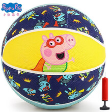 亚之杰小猪佩奇儿童玩具篮球男孩女孩皮球拍拍球5-6岁户外运动4号篮球蓝色含气筒