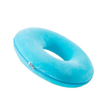 卧床老人防褥疮垫圈充气圆形臀部防压疮屁股坐垫瘫痪病人护理用品 浅蓝【记忆棉款】