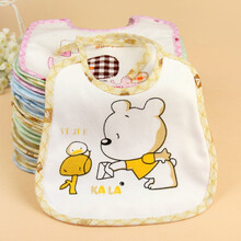 新生婴儿口水巾系带围嘴饭兜宝宝口水兜棉防水围兜喂奶巾0-2岁 卡拉围嘴5条装