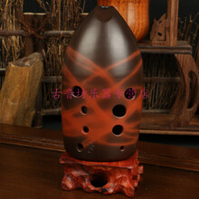 十孔 扁埙高音灵敏省气初学教学专业演奏埙民族乐器 陶埙 十孔熏烧扁埙F调