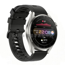 荔新 适用华为watch3 46mm eSIM手表带watch3Pro 48mm真皮硅胶腕表带新 黑色 硅胶 华为watch3 Pro【送膜】