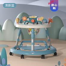 婴儿学步车手推车五合一婴儿学走路助步车防侧翻防o型腿玩具车生日礼物抖音网红同款 蓝色学步车静音轮(高配)