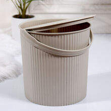 加厚带盖储物桶沐浴凳水桶钓鱼桶手提桶洗澡用收纳桶可坐桶家用桶 【加厚特大号】坐高30厘米卡其