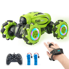 【夜光版双遥控】儿童遥控汽车手势扭变车越野车攀爬车手势感应遥控车手表玩具车男女孩儿童玩具高速四驱超大 双遥控绿色【灯光音乐+大号漂移轮】六一儿童节礼物