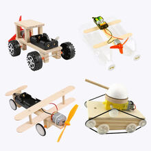 物理科技小制作小发明 小学生马达手工DIY材料科学实验玩具整套装礼物玩具 海陆空4件装+手表+电池