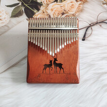 杉贝 SHANBEI 21音拇指琴卡林巴琴乐器初学者礼物kalimba手指钢琴17音便携木质抖音同款 21音相思木复古麋鹿+8