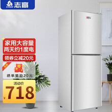 志高（CHIGO）双门冰箱小家用大容量冷藏冷冻办公室租房宿舍双开门小型电冰箱二门节能 BCD-112A177【上冷藏下冷冻 节能省电】