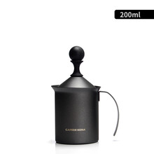冷奶泡抽打器 CAFEDE KONA打奶器 家用花式咖啡拉花牛奶打泡杯 手动奶泡器 200cc特氟龙打奶器CK9019