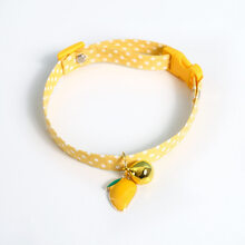 猫咪领结 猫咪狗狗铃铛项圈小型犬宠物泰迪项链可调节领结猫圈饰品可爱小猫 黄点芒果 颈围(17至32cm)适合猫咪和中小型犬