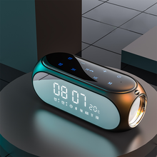 健丝美闹钟新款蓝牙音箱小音响店铺专用家用户外便携式迷你大音量小型3d环绕超重低音炮车载大功率RM 睿智黑【实时温度显示+镜面双闹钟+超重低音】