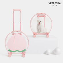 未卡泡泡箱猫咪猫包户外出行便携太空舱宠物背包外出门拉杆箱手提 粉色泡泡箱 透明款