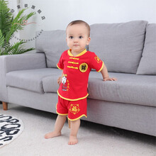 百天宝宝衣服男宝百日宴婴儿夏装男宝宝唐装一周岁百天抓周衣服儿童套装生日满月礼服 红色财神 73建议0-8个月身高60-70cm