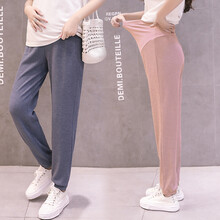 芷玥 孕妇裤夏季夏款孕妇装宽松外出外穿薄款孕妇裤子孕妈装 黑色 XXL