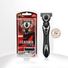 羽毛/FEATHER 剃须刀 日本进口3层刀刃男士F3手动刮胡刀 1刀架+2刀头